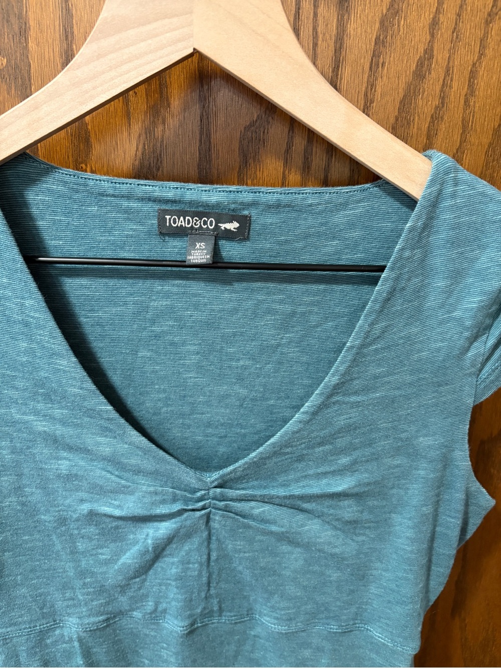 Toad&Co Rosemarie Space Dye Teal Cap Sleeve Dress XS Tencel Organic Cotton - Picture 2 of 6